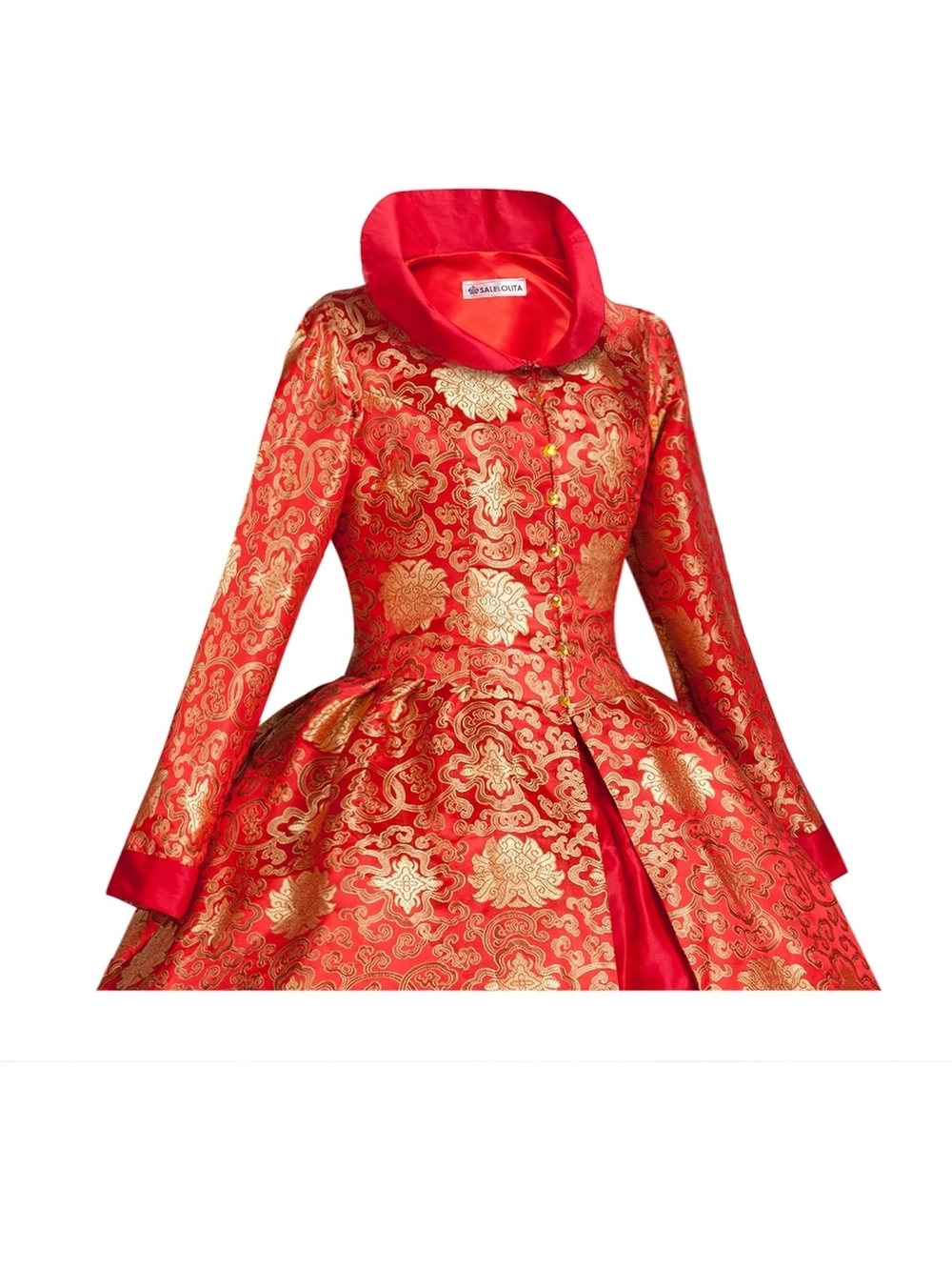 Renaissance Queen Princess Fairytale Brocade Victorian Holiday Dress Historical - Picture 11 of 12